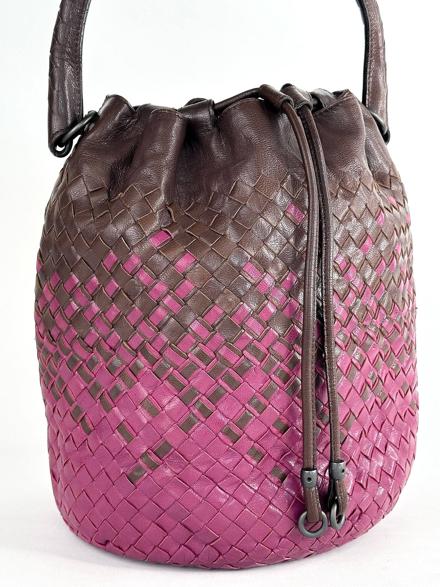 Bottega Veneta Intrecciato Nappa Leather Drawstring Medium Bucket Bag