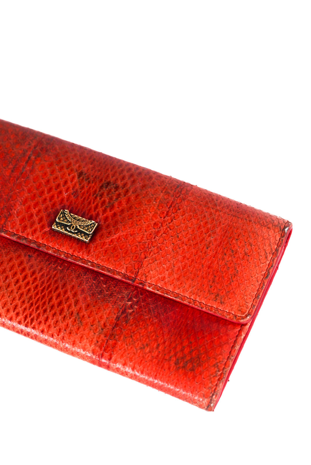 Chanel Python Skin Long Flap Wallet