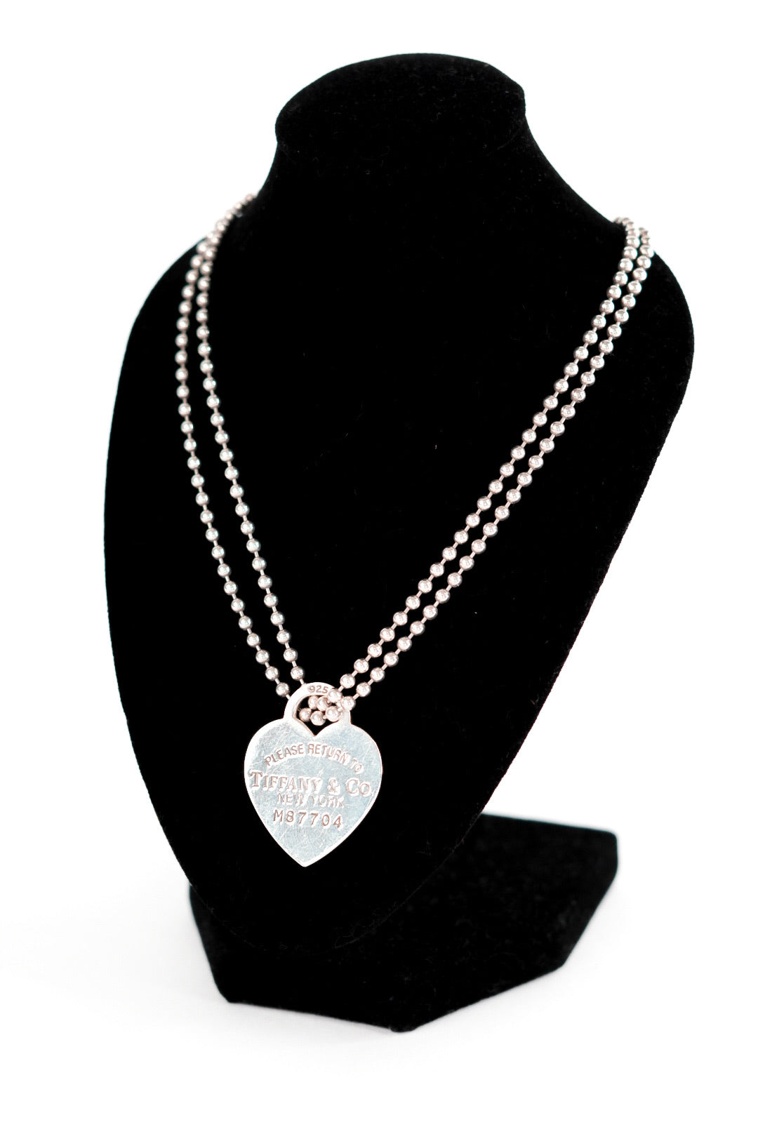 Tiffany & Co. Return to Tiffany .925 Heart Pendant with 34" Long Ball Chain