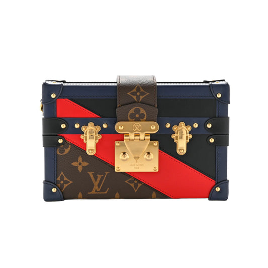 Louis Vuitton Monogram Malletage Print Petite Malle Marine Rouge