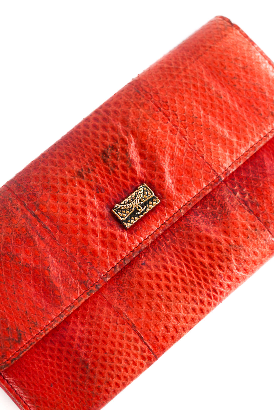 Chanel Python Skin Long Flap Wallet