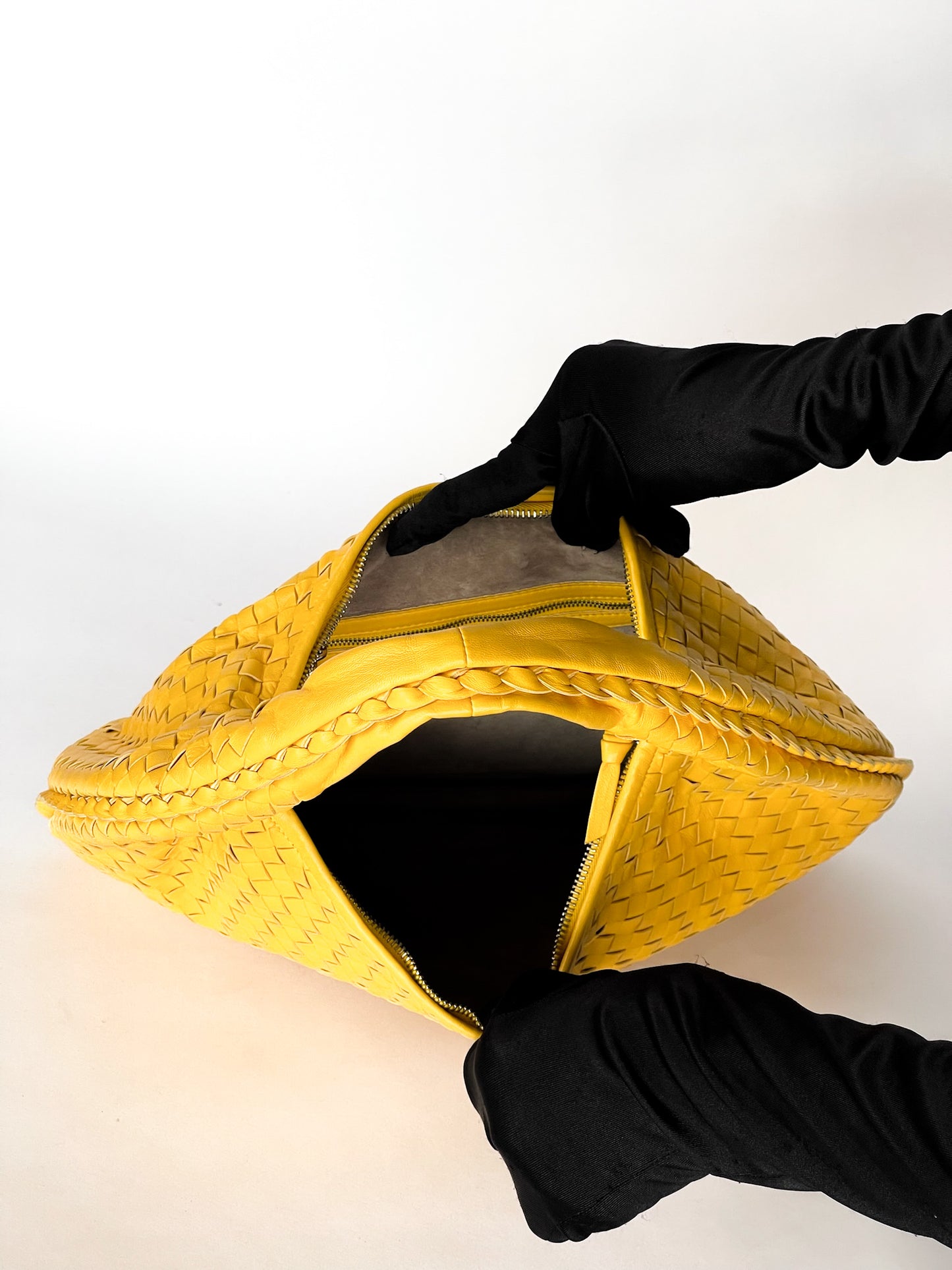 Bottega Veneta Intrecciato Leather Hobo Bag Yellow