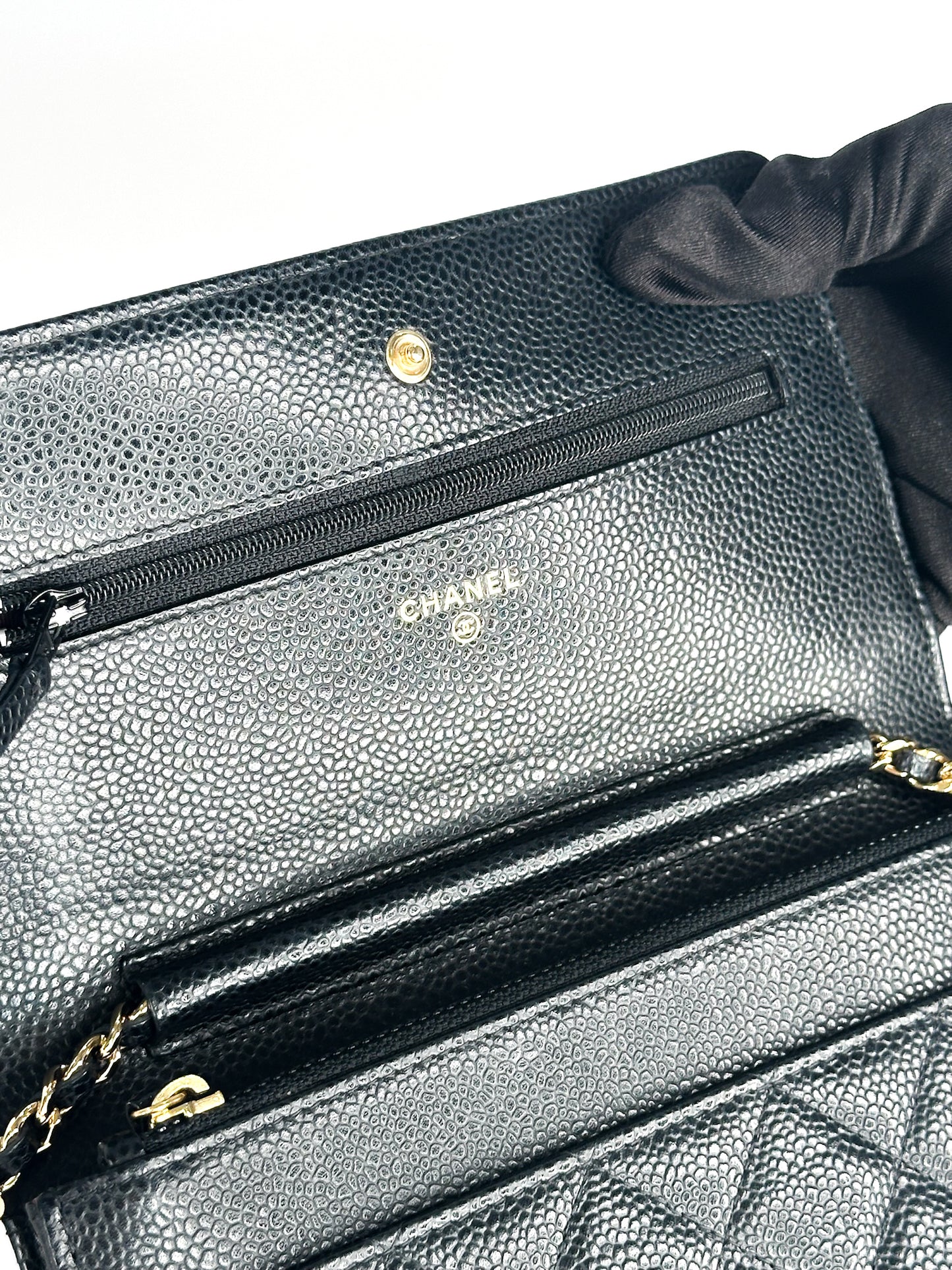 Chanel Classic Wallet On Chain Black Caviar Gold Hardware