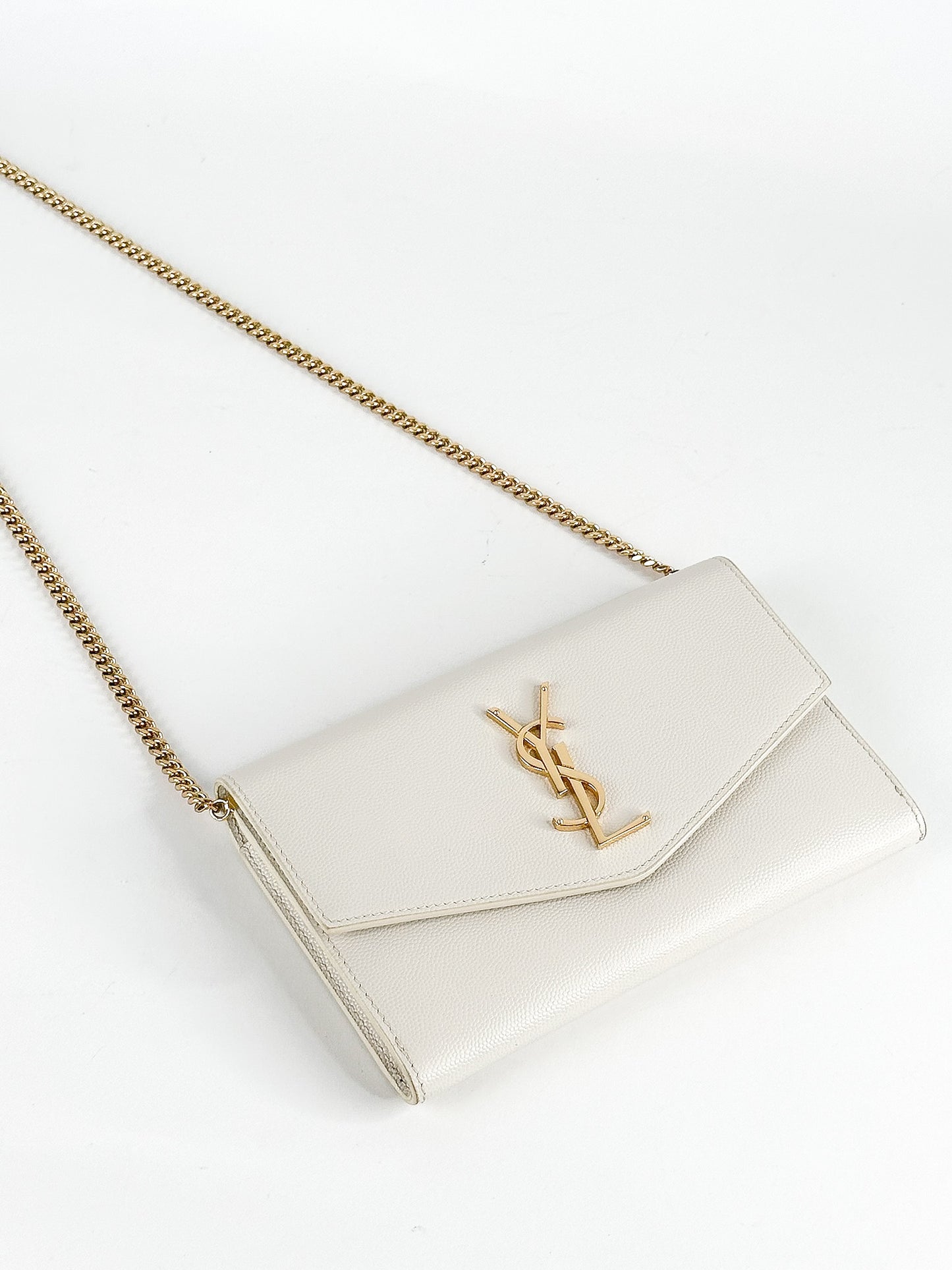 Saint Laurent Uptown Leather Wallet on Chain