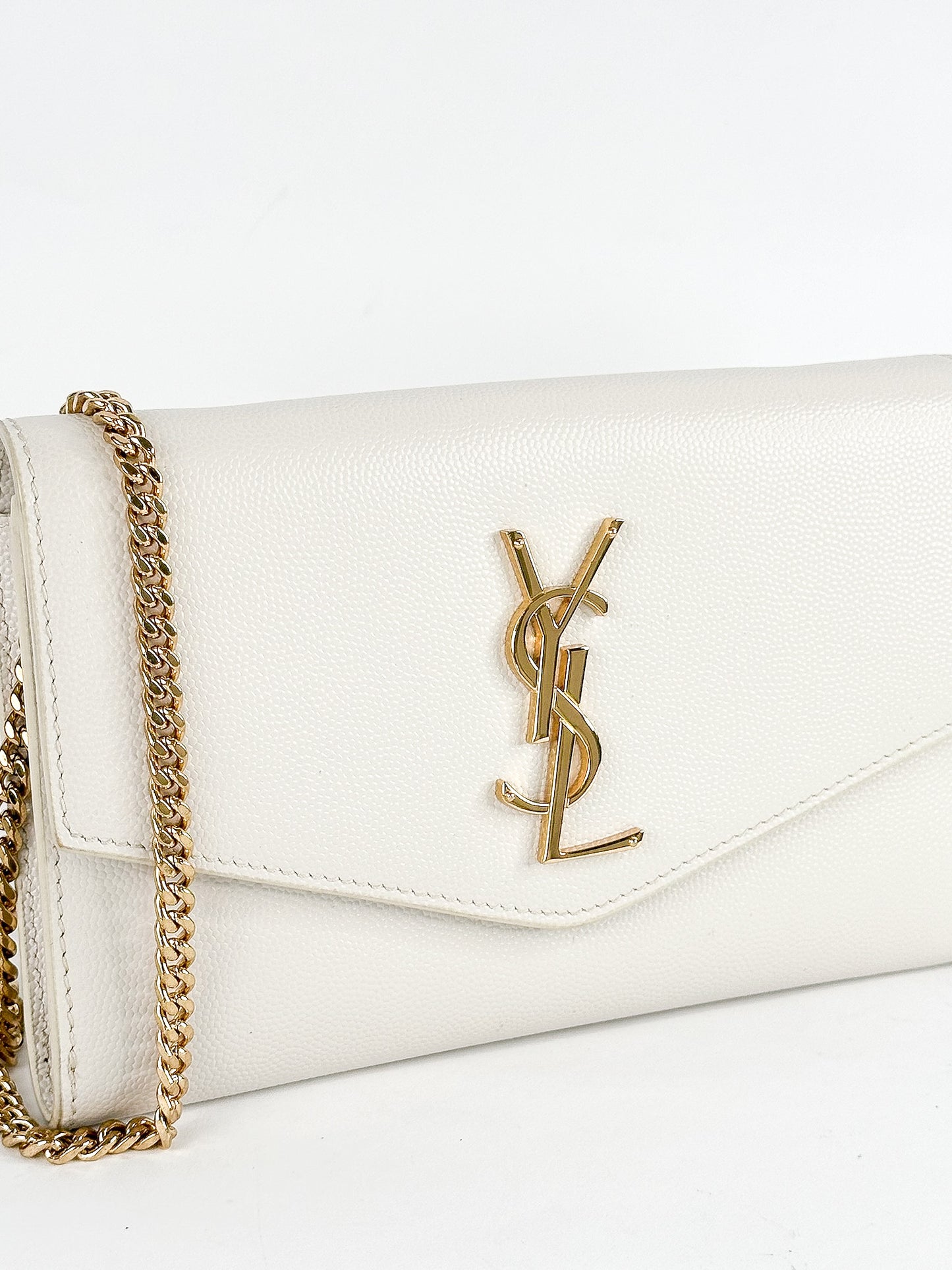 Saint Laurent Uptown Leather Wallet on Chain