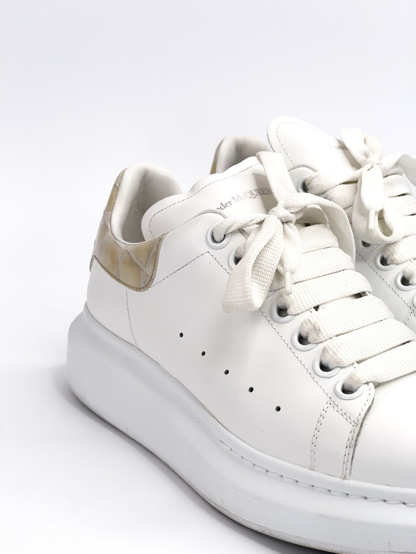Alexander McQueen White Leather Sneakers Size 38