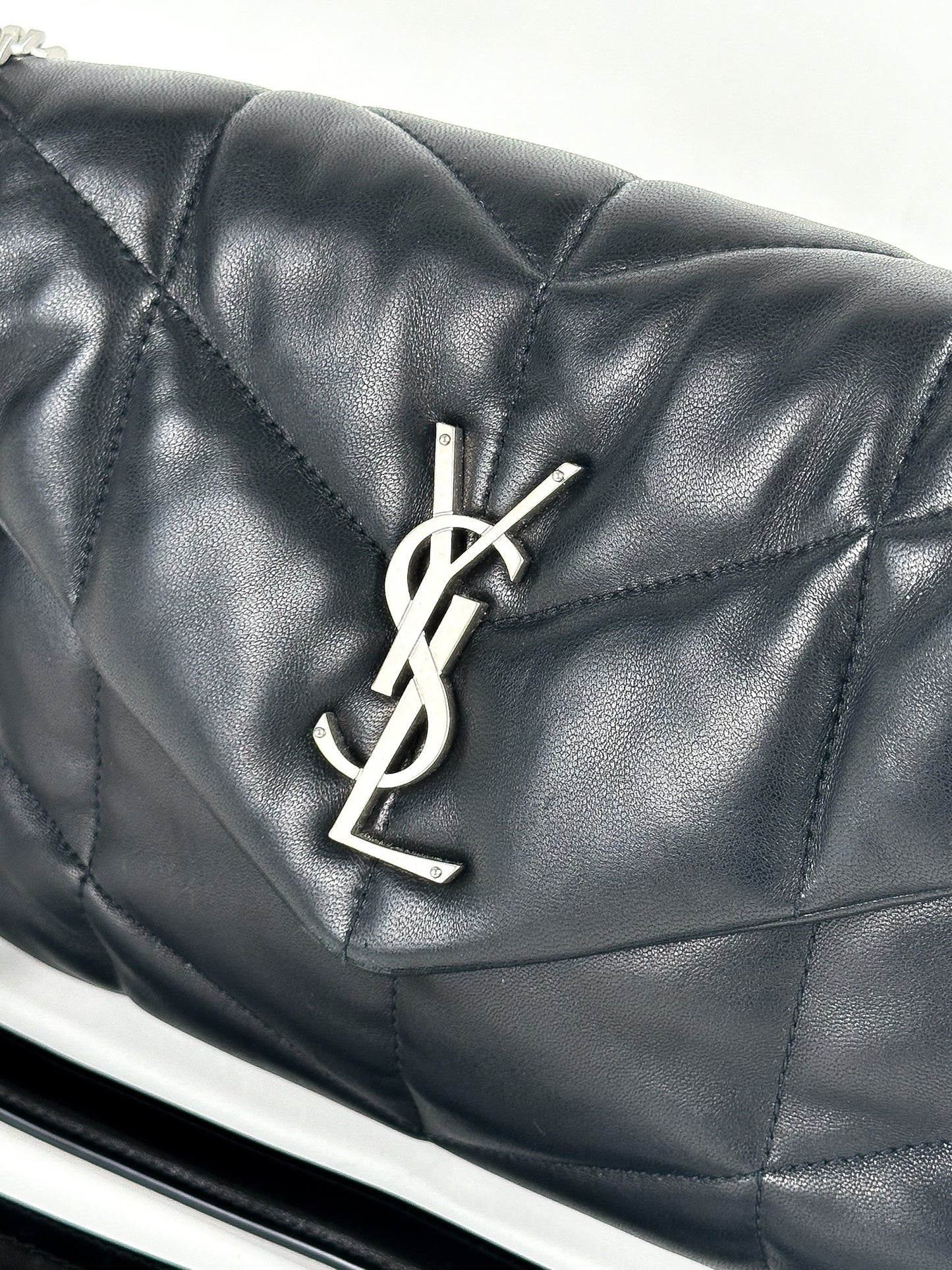 Saint Laurent Black Quilted Lambskin Small Loulou Puffer Bag