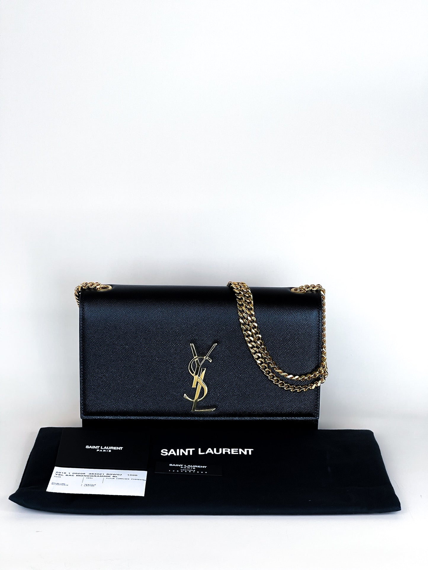 Saint Laurent Kate Medium Black in Grained Leather
