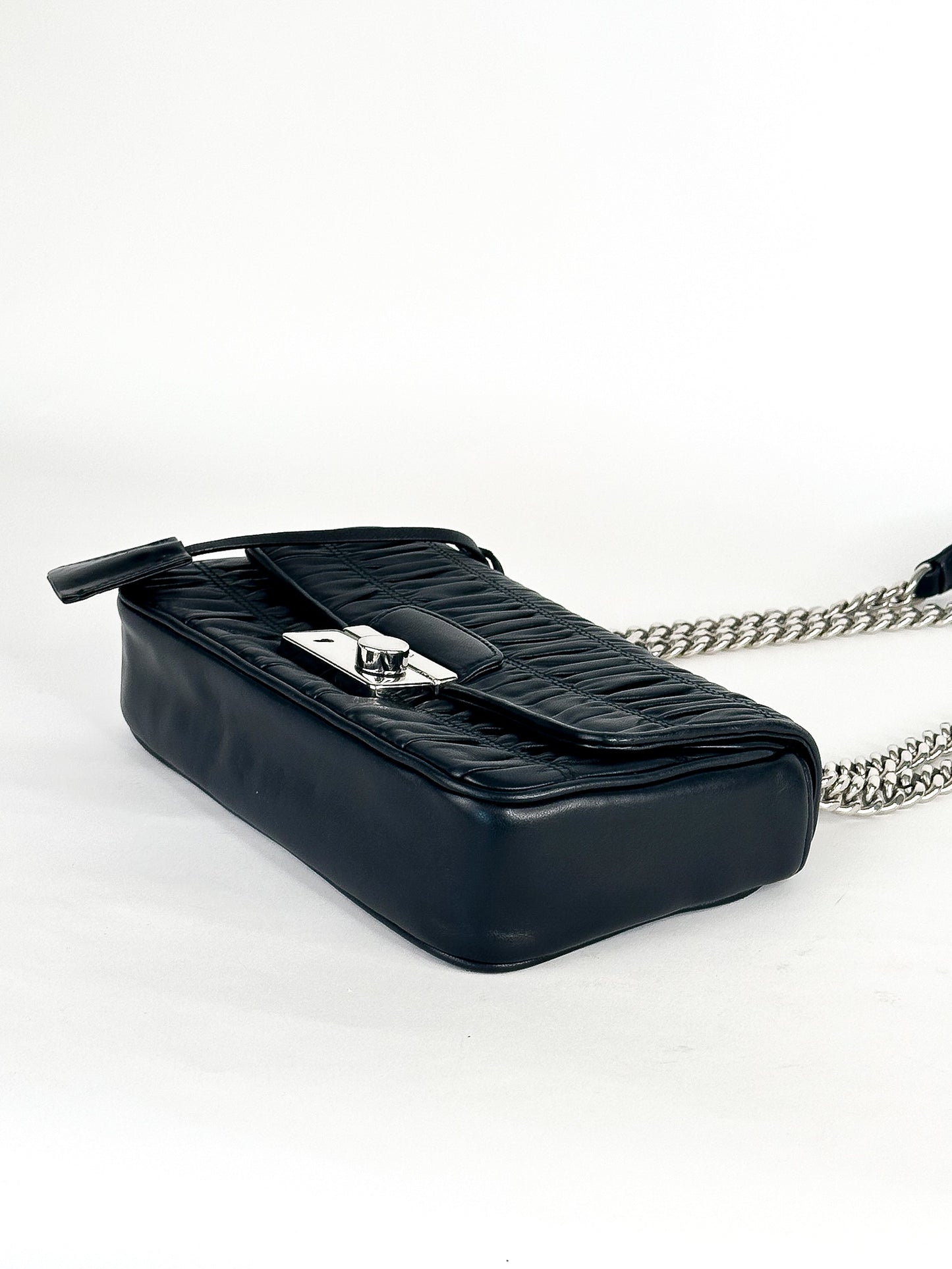 Prada Nappa Gaufre Chain Flap Black