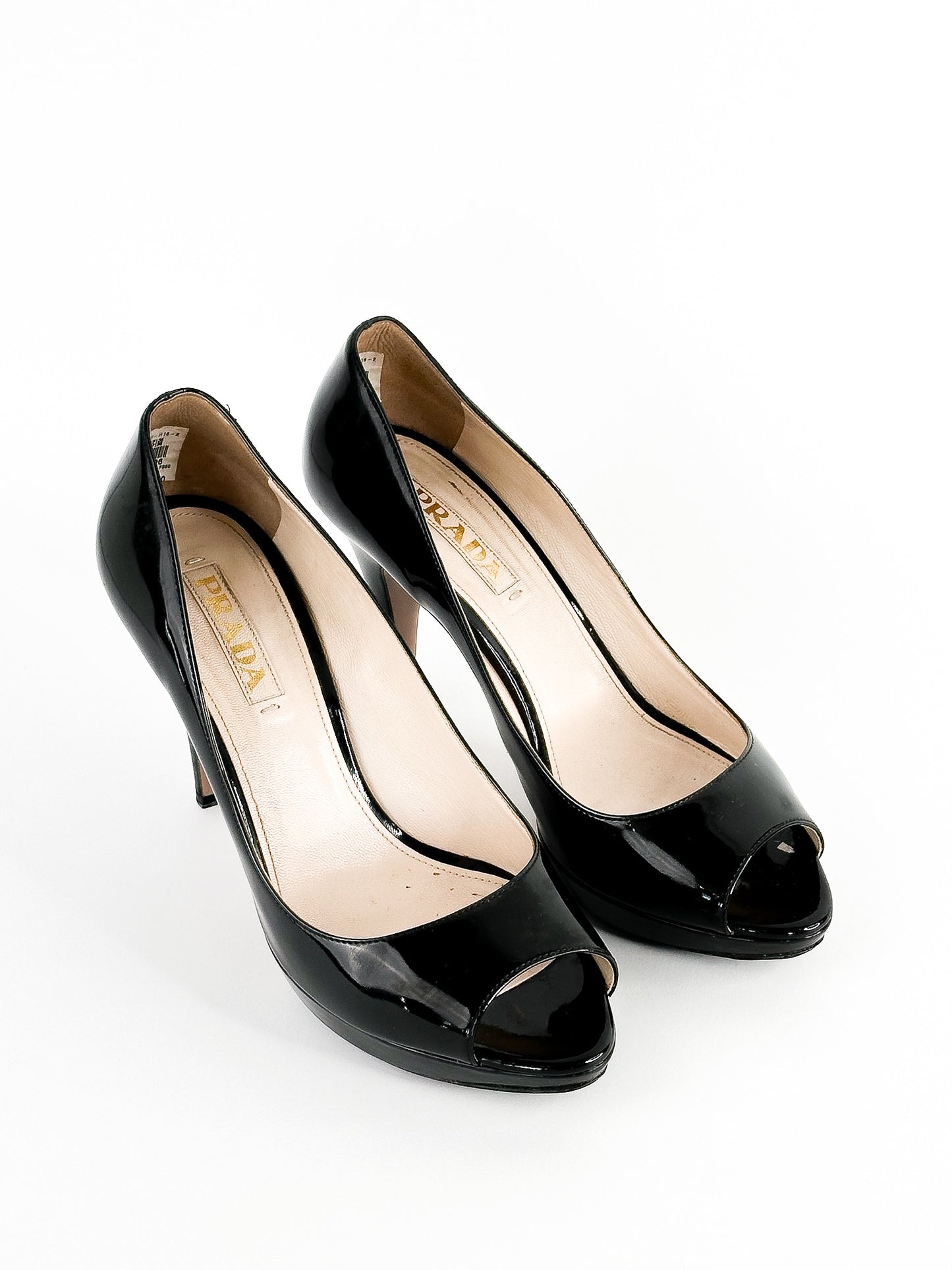 Prada Black Patent Peep Toe Platform Pumps
Size 39 / 24.5cm