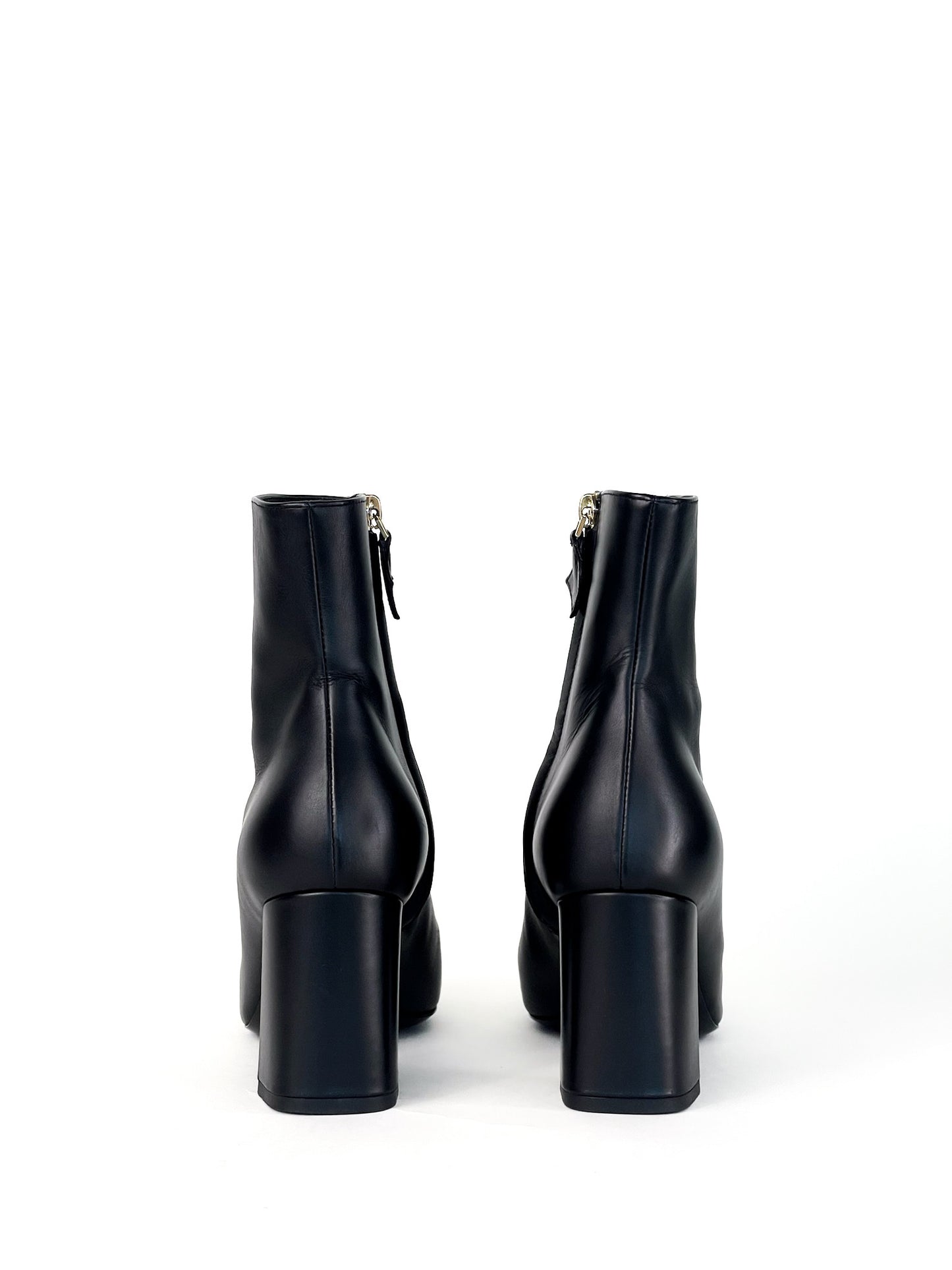 Louis Vuitton Black Leather Madeleine Block Heel Ankle Boots Size 36
