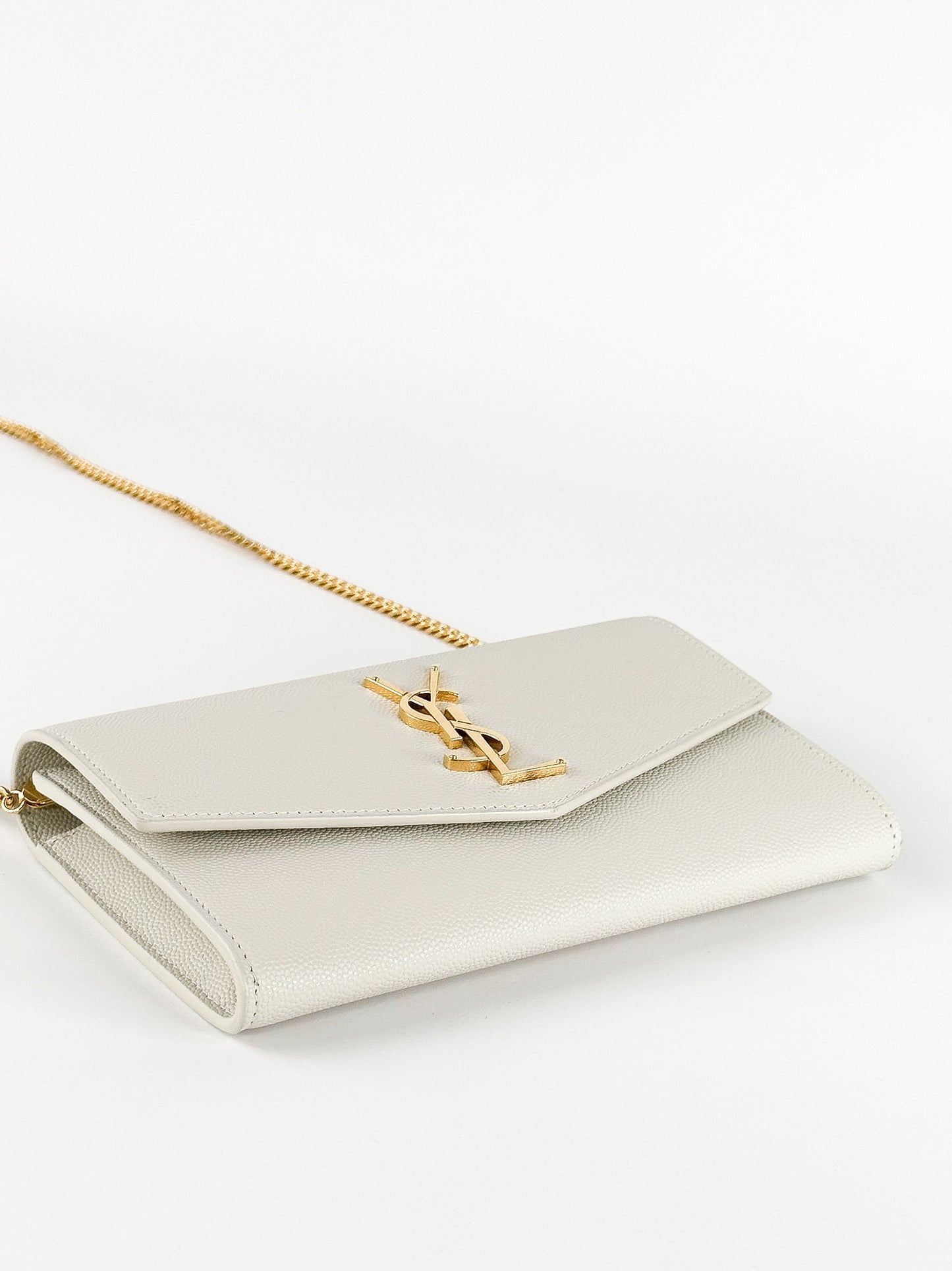Saint Laurent Uptown Leather Wallet on Chain