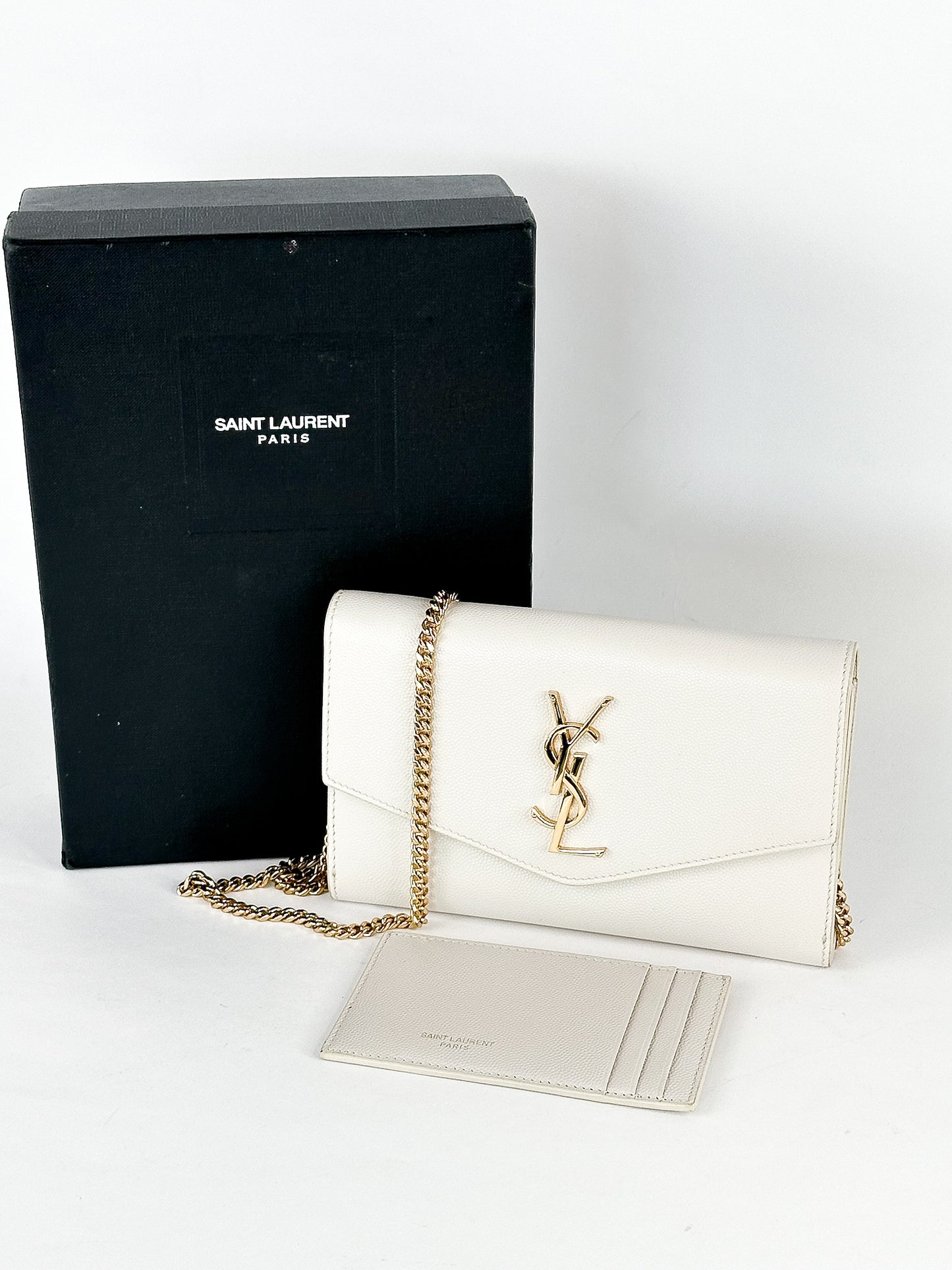Saint Laurent Uptown Leather Wallet on Chain