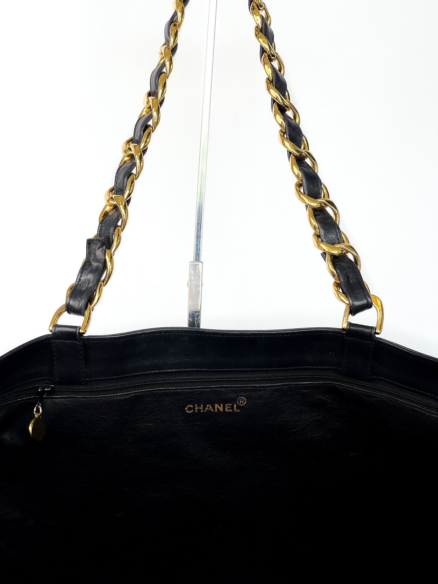 Chanel Vintage CC Logo Chain Tote Bag GHW