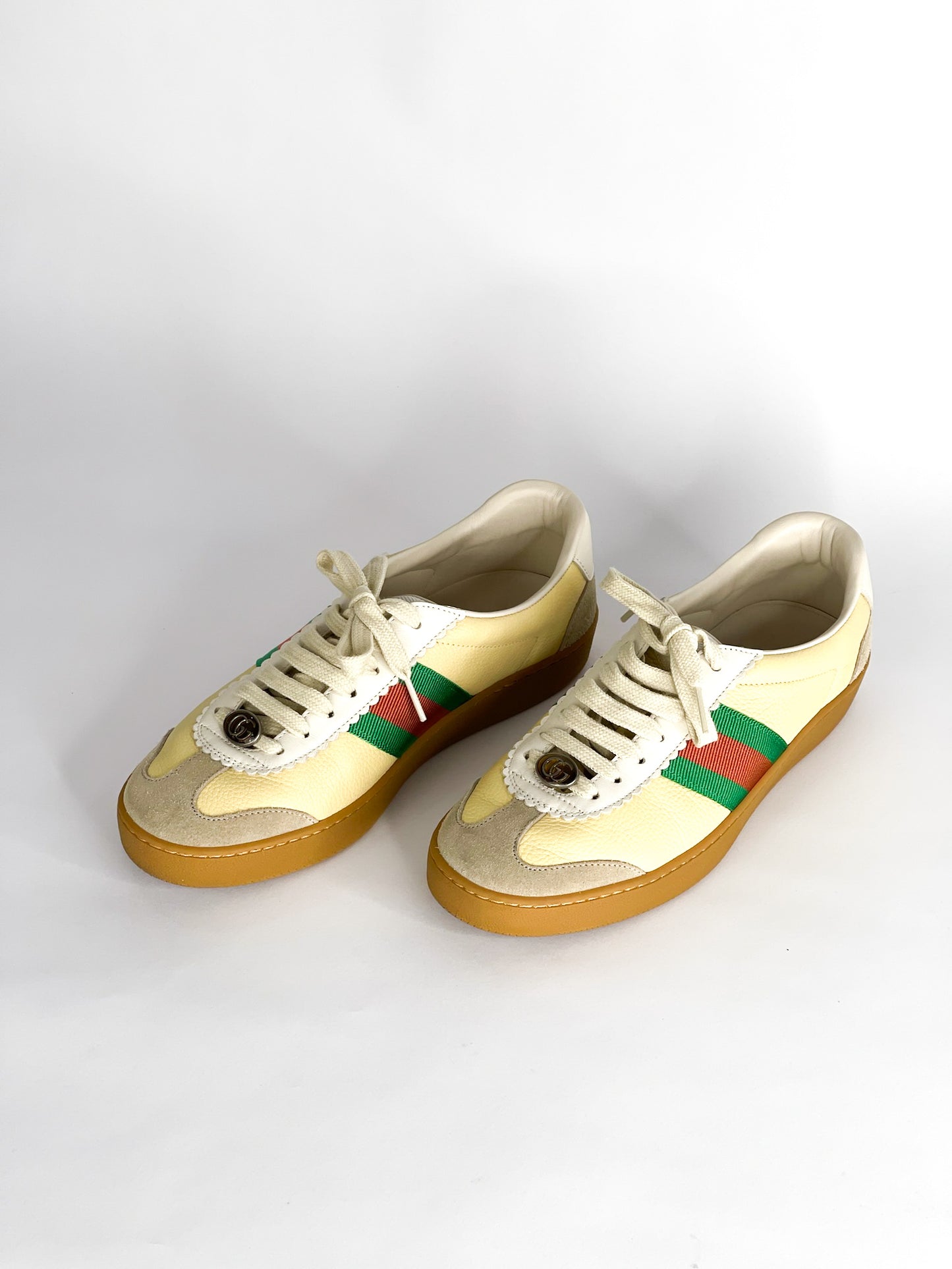 Gucci Tricolor Leather and Suede G74 Sneakers Size 37 1/2