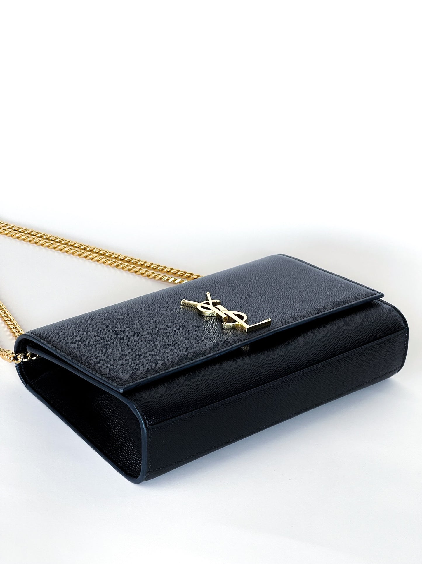 Saint Laurent Kate Medium Black in Grained Leather