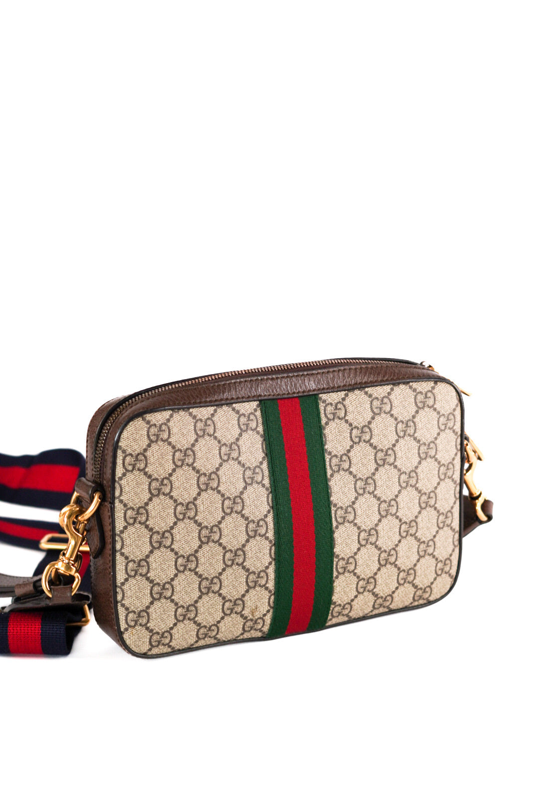 Gucci Ophidia Zip Wristlet Shoulder Bag GG Coated Canvas Crossbody Bag