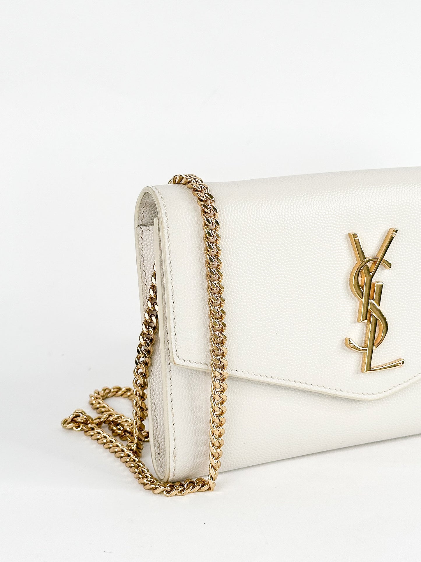 Saint Laurent Uptown Leather Wallet on Chain