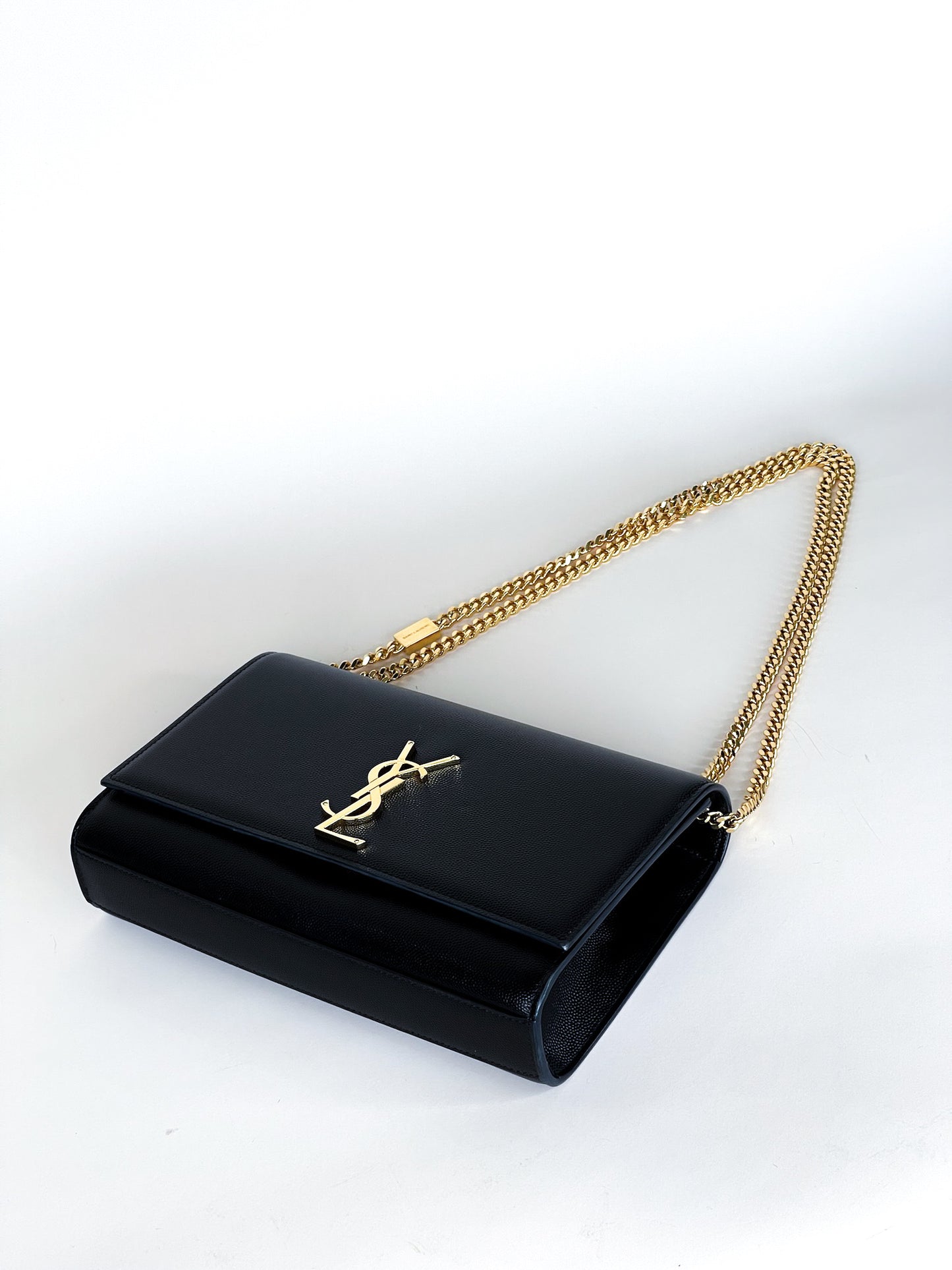 Saint Laurent Kate Medium Black in Grained Leather