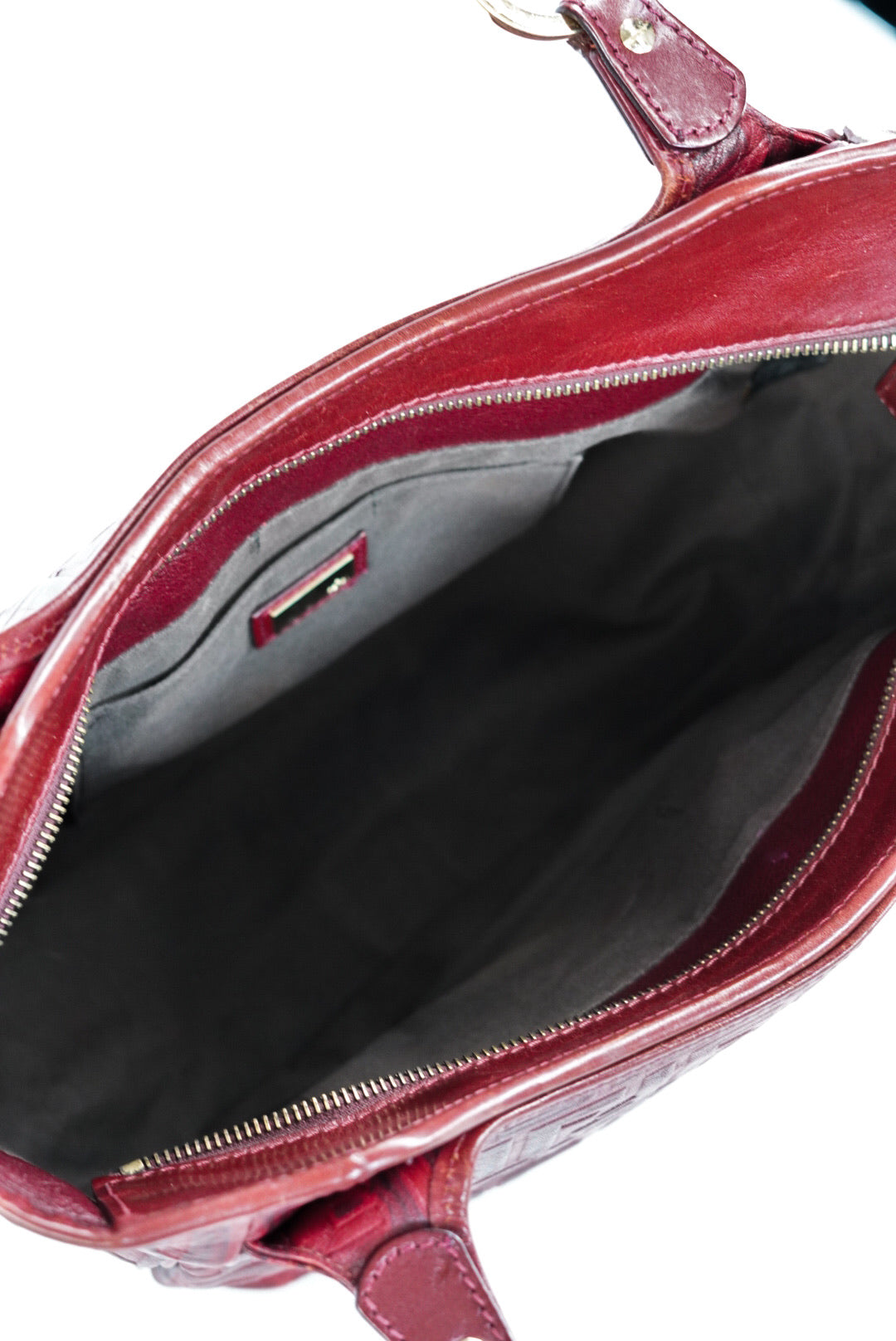 Fendi Bordeaux Zucca Leather Chef Shoppers Tote Bag