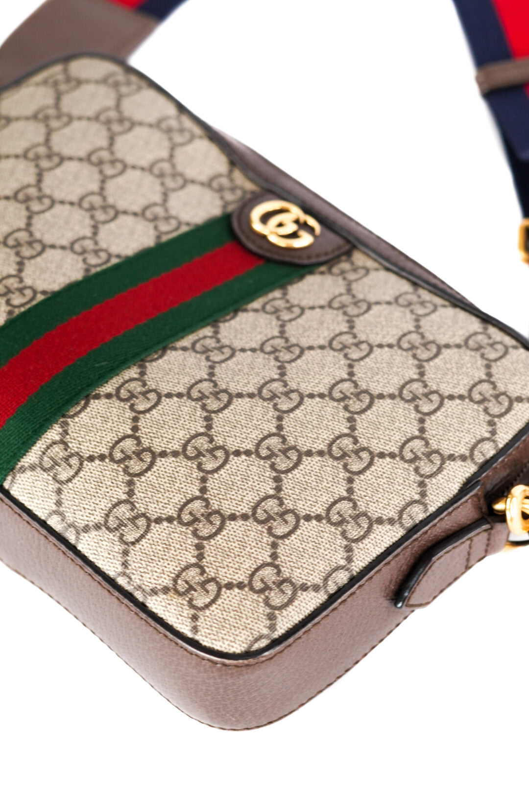 Gucci Ophidia Zip Wristlet Shoulder Bag GG Coated Canvas Crossbody Bag