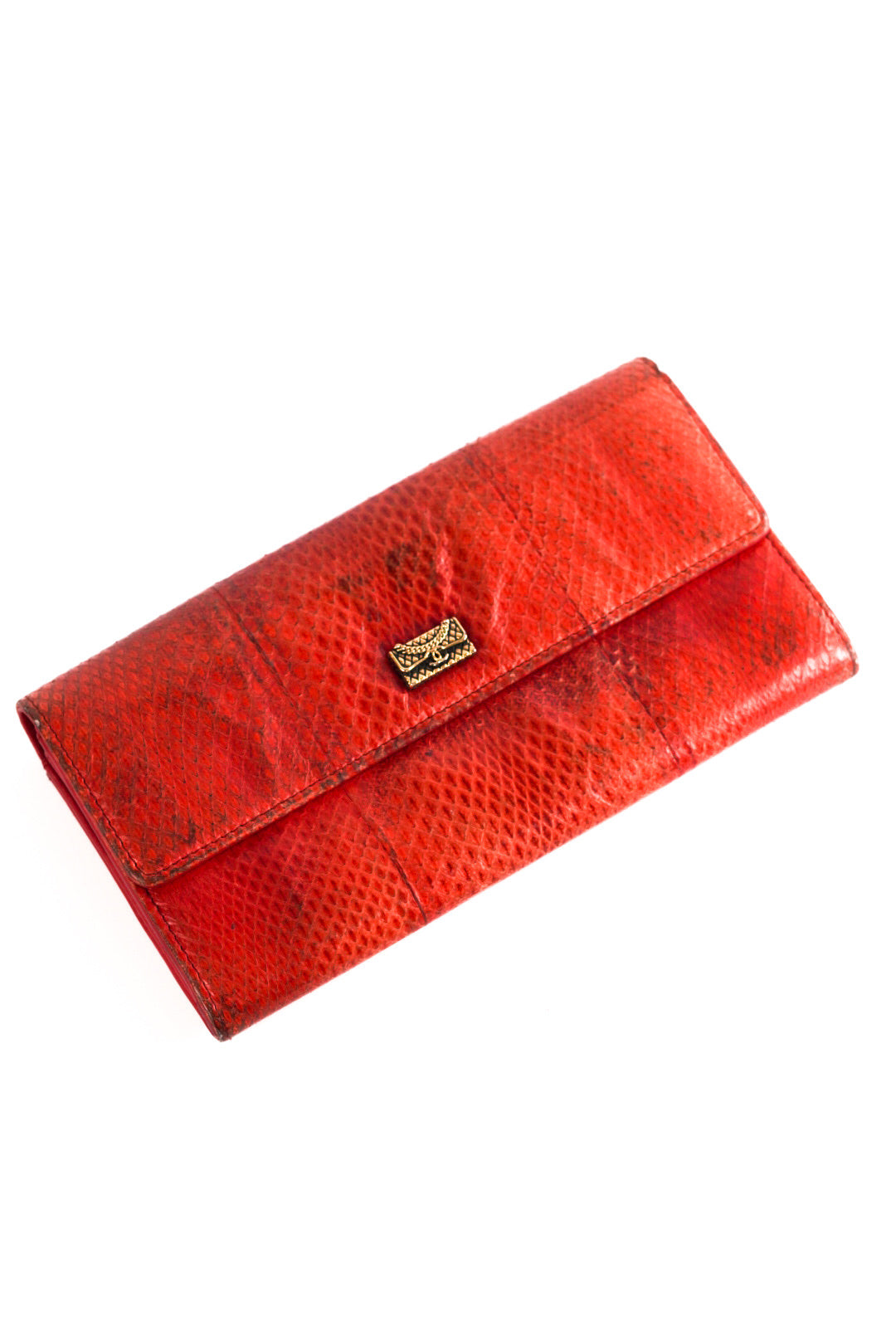 Chanel Python Skin Long Flap Wallet