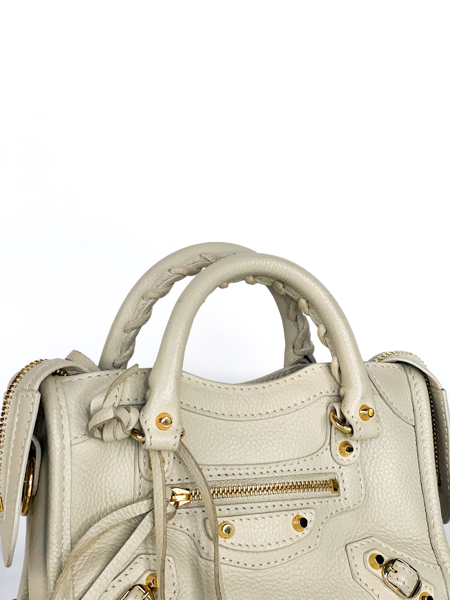 Balenciaga City Nano Blanc Creme Gold Hardware