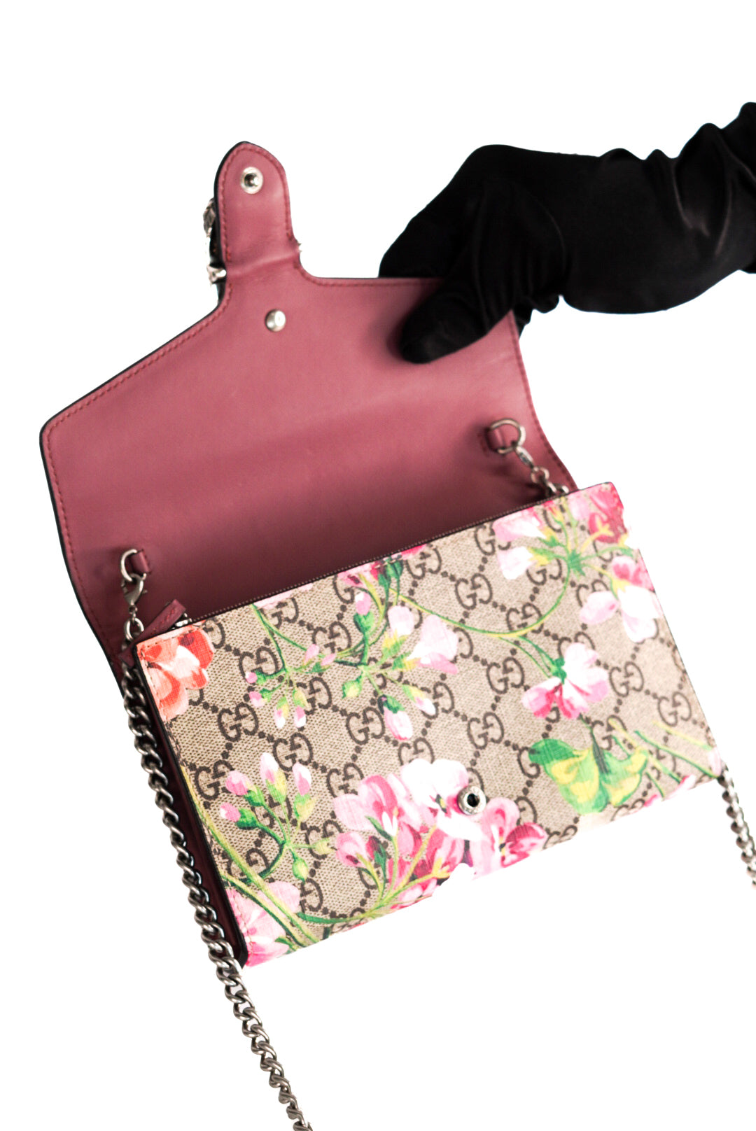 Gucci Multicolor GG Supreme Canvas and Leather Blooms Dionysus Wallet On Chain
Limited Edition