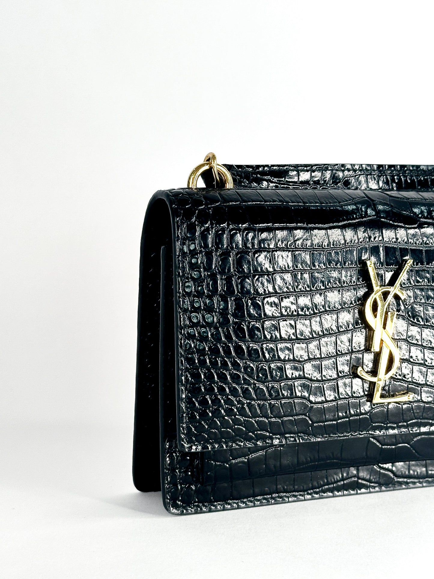 Saint Laurent Sunset Crocodile Embossed Mini Bag