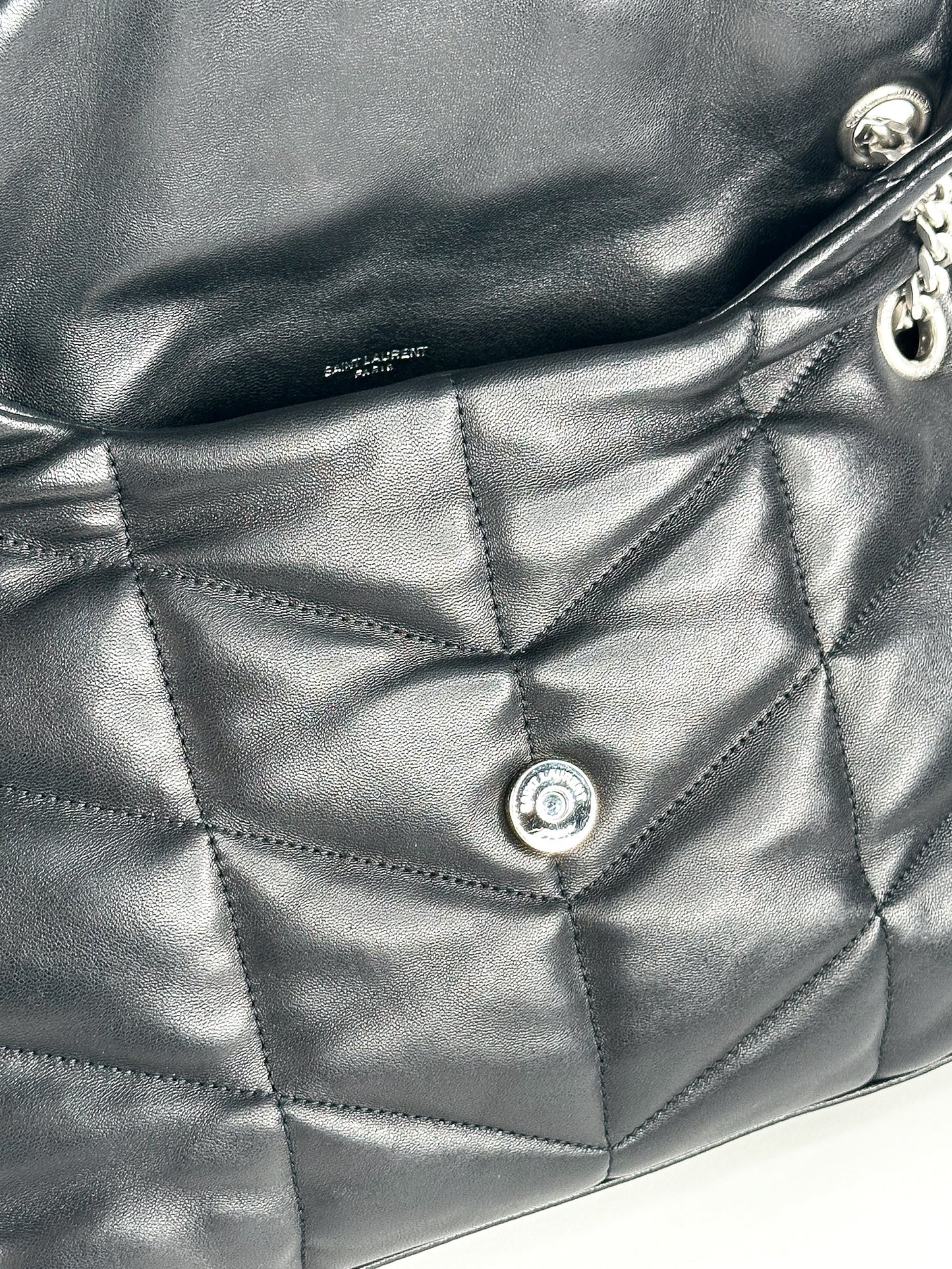 Saint Laurent Black Quilted Lambskin Small Loulou Puffer Bag