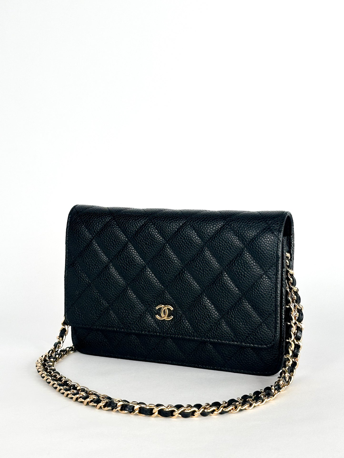 Chanel Classic Wallet On Chain Black Caviar Gold Hardware