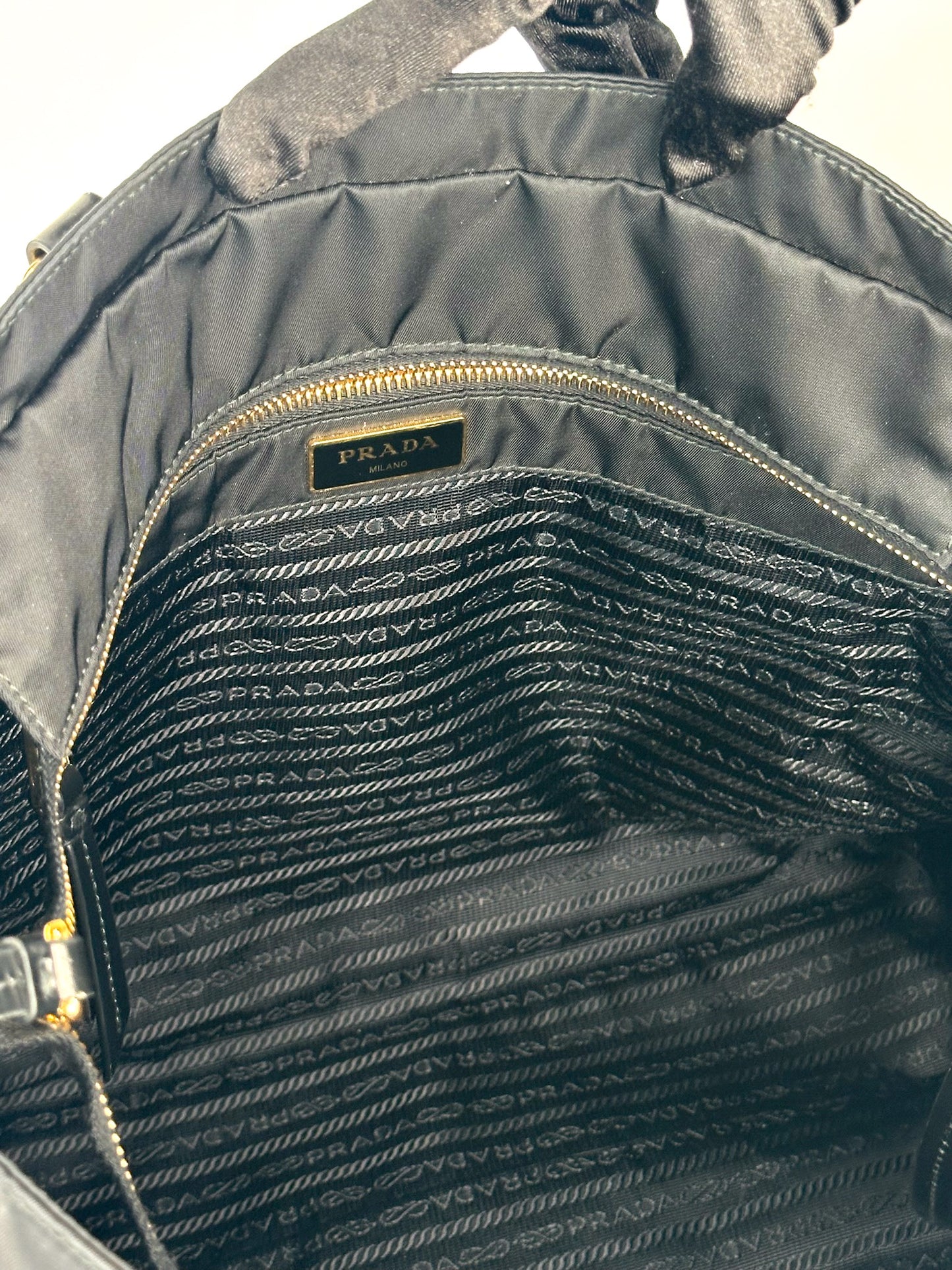 Prada Black Tessuto Nylon Spazzolato