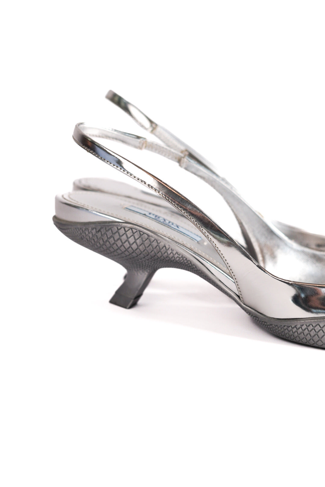 Prada Metallic Slingback Pumps Size 35.5