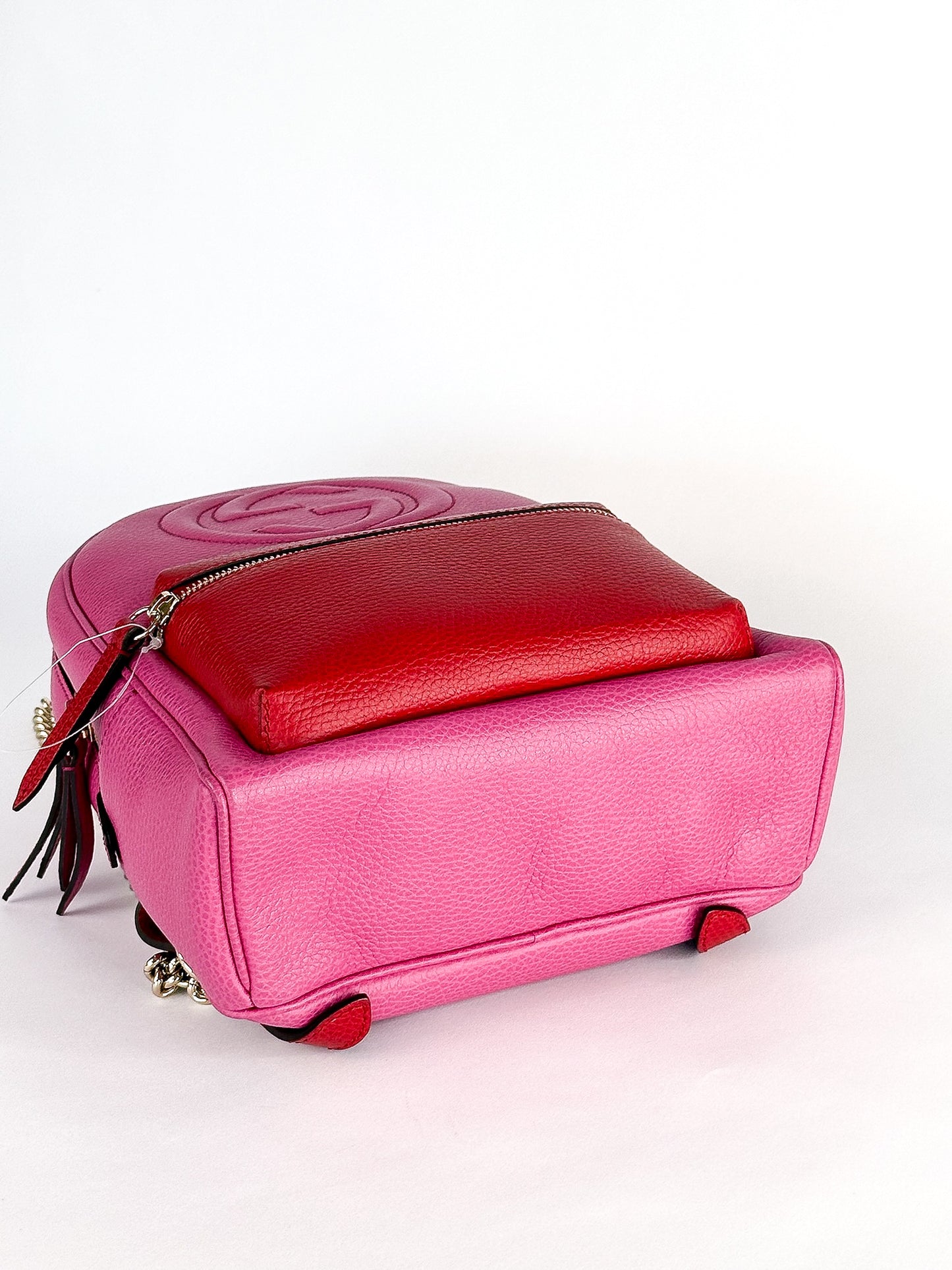 Gucci Pink Red Soho Chain Backpack