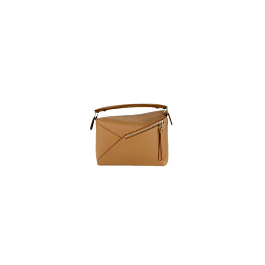 Loewe Puzzle Edge Small Leather Handbag in Toffee