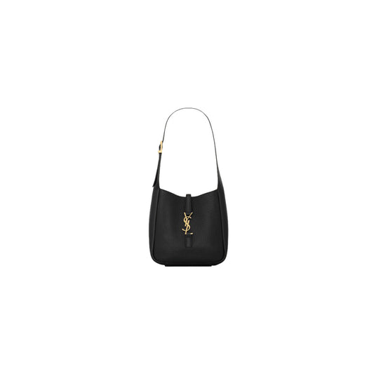 Saint Laurent Grained Calfskin Baby Le 5 A 7 Supple Hobo Black