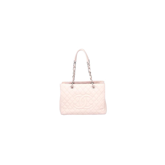 Chanel Caviar Grand Shopping Tote (GST) Quilted Caviar Leather Silver Hardware
