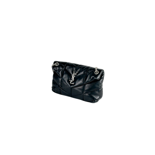 Saint Laurent Black Quilted Lambskin Small Loulou Puffer Bag