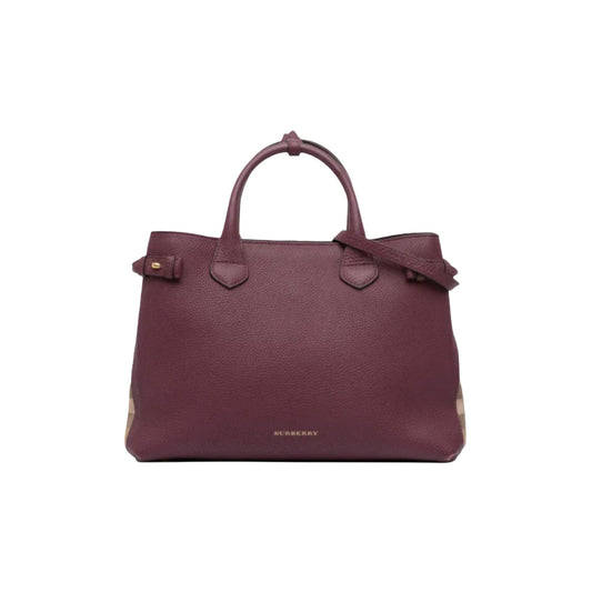 Burberry Medium Leather and House Check Banner Satchel