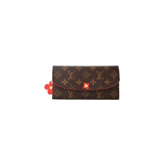Louis Vuitton Monogram Portefeuille Emily Flower Motif
Bifold Long Wallet Poppy Red