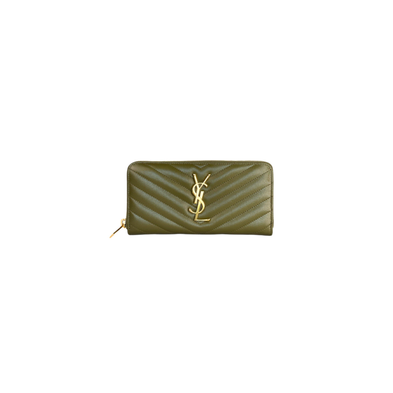 Saint Laurent Cassandre Matelasse Leather Zip Around Long Wallet
