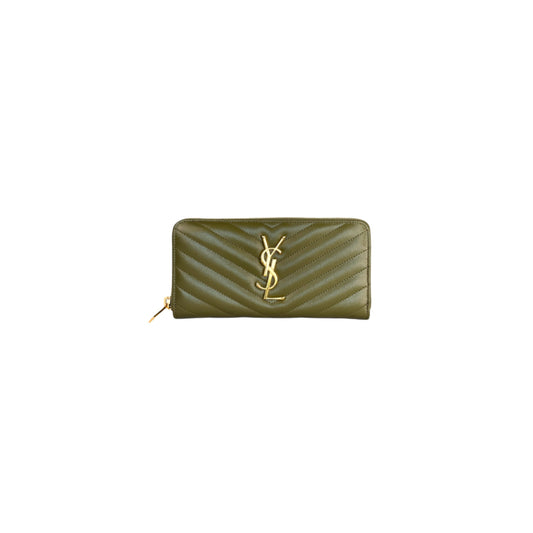Saint Laurent Cassandre Matelasse Leather Zip Around Long Wallet