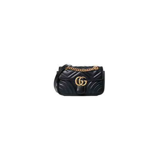 Gucci Calfskin Matelasse Mini GG Marmont Shoulder Bag Black