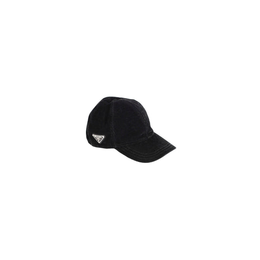 Prada Triangle-Logo Corduroy Cap