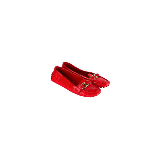 Louis Vuitton Red Python Leather Loafers Size 40