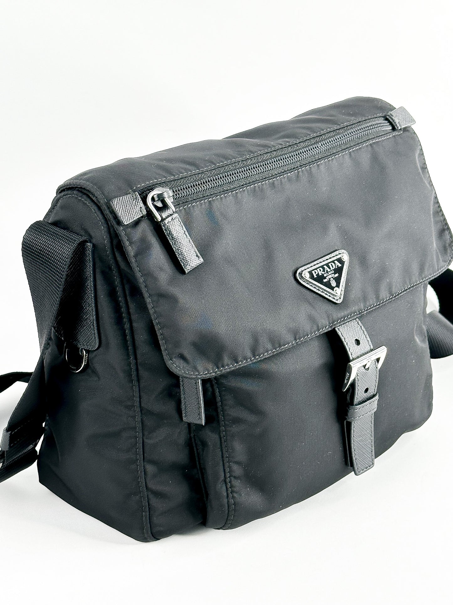 Prada Black Tessuto Messenger Bag