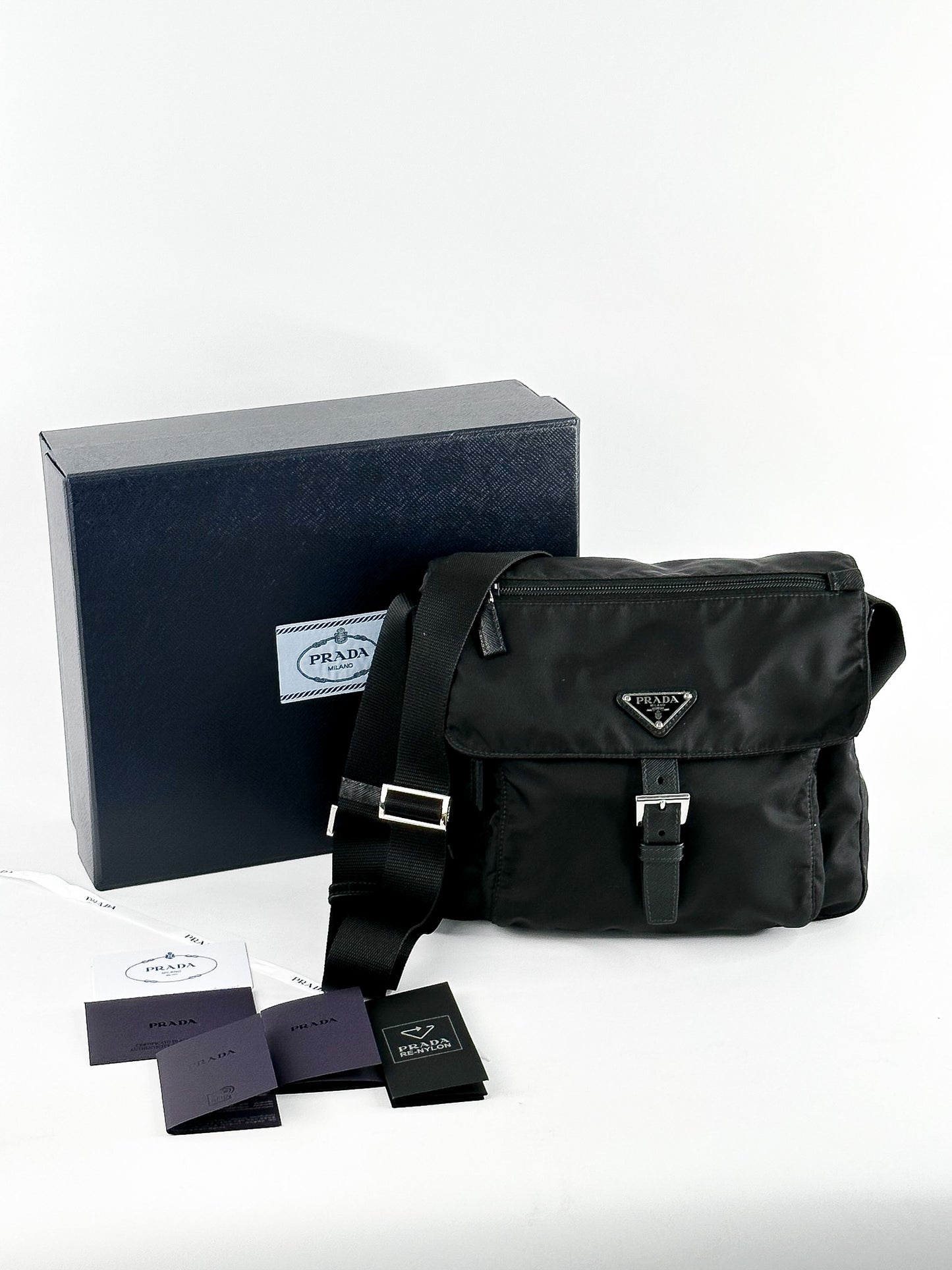 Prada Black Tessuto Messenger Bag