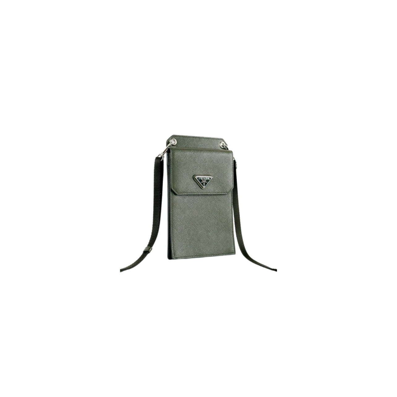 Prada Phone Holder Crossbody Bag Saffiano Leather