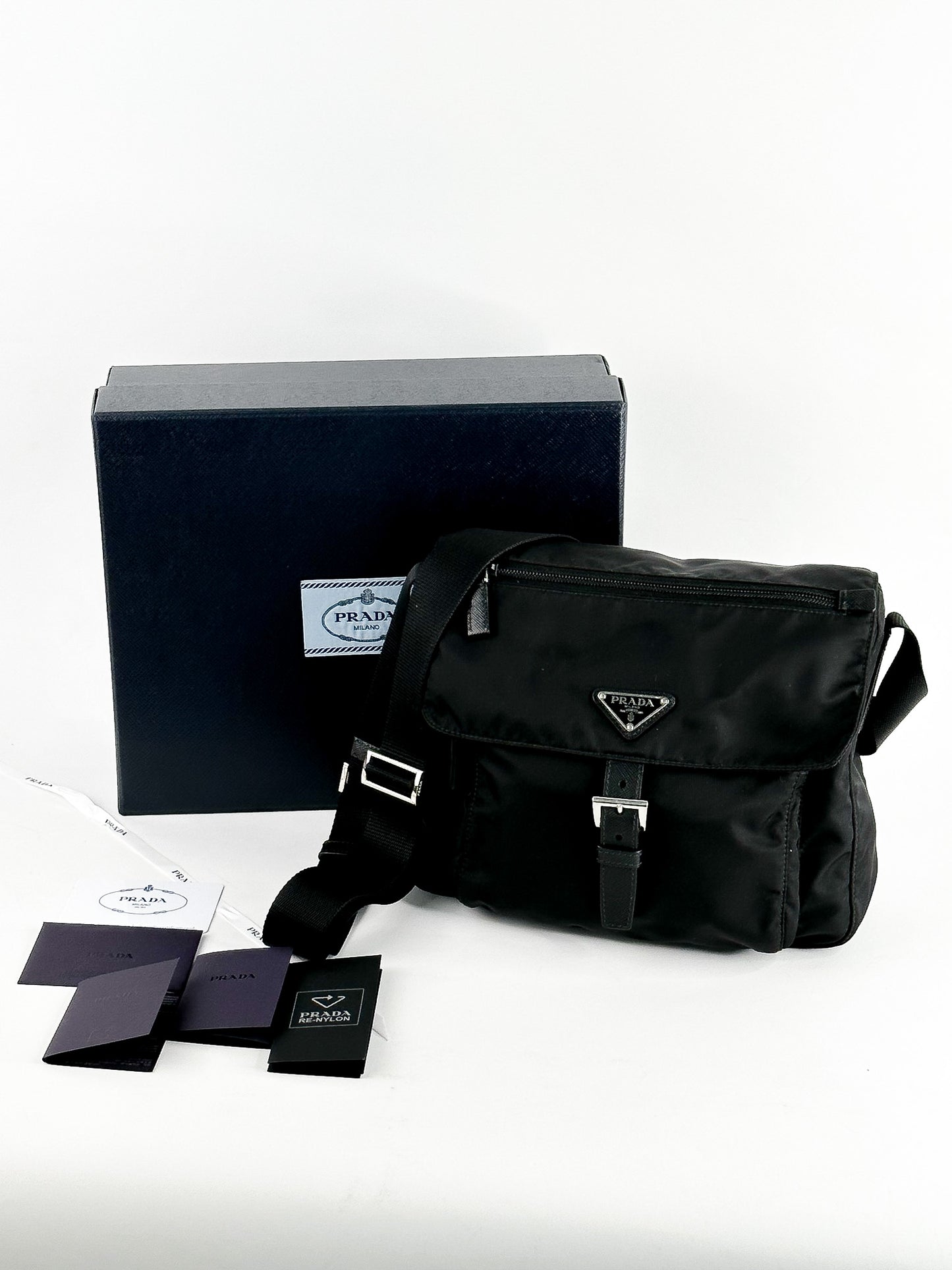 Prada Black Tessuto Messenger Bag