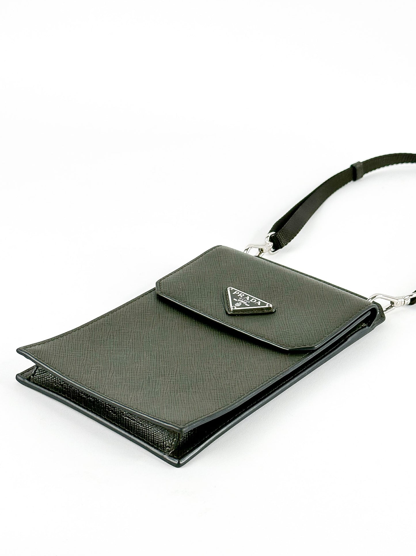 Prada Phone Holder Crossbody Bag Saffiano Leather